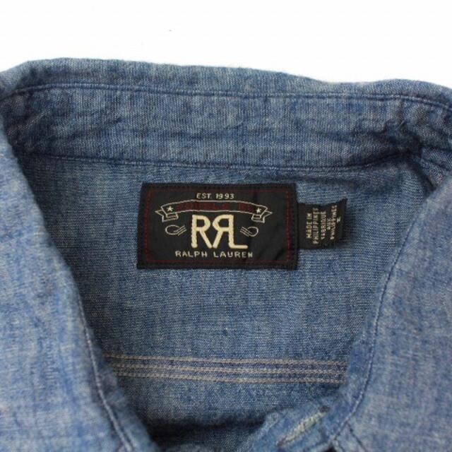 RRL(ダブルアールエル)のダブルアールエル ラルフローレン シャンブレーシャツ デニムシャツ 長袖 M 青 メンズのトップス(シャツ)の商品写真