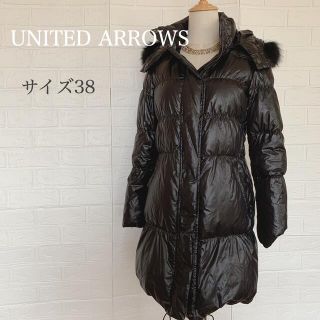 ユナイテッドアローズ(UNITED ARROWS)の【美品】UNITED ARROWS ダウンコート ブラック Ｍ(ダウンコート)