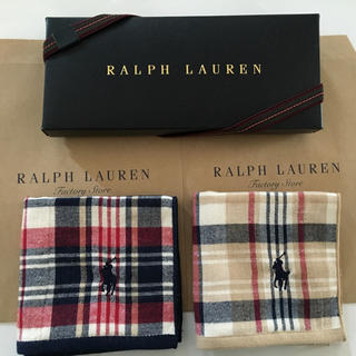 ラルフローレン(Ralph Lauren)の2枚⭐︎ガーゼタオルハンカチ⭐︎ラルフローレン 新品 ギフト(ハンカチ/ポケットチーフ)