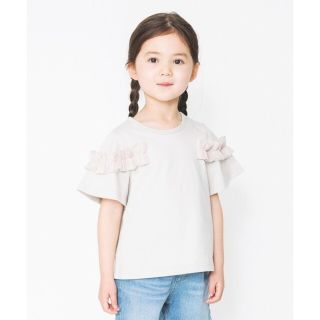 ブランシェス(Branshes)のチュールフリル使い半袖Ｔシャツ(Tシャツ/カットソー)