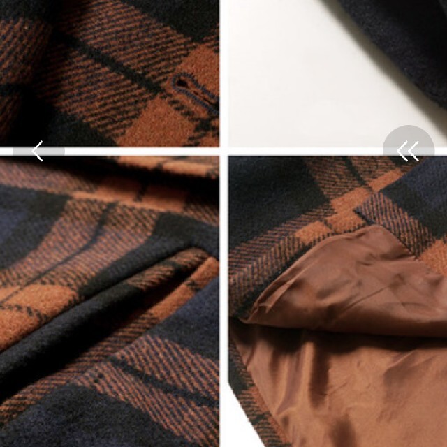 cocaコカ✾ノーカラーチェックコート レディースのジャケット/アウター(ロングコート)の商品写真