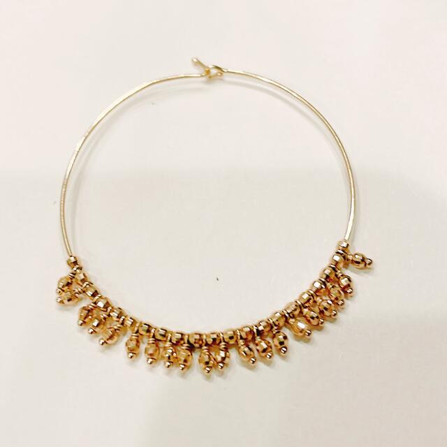 mizuki  14K  キャビアゴールドフープピアス　片耳 メンズのアクセサリー(ピアス(片耳用))の商品写真