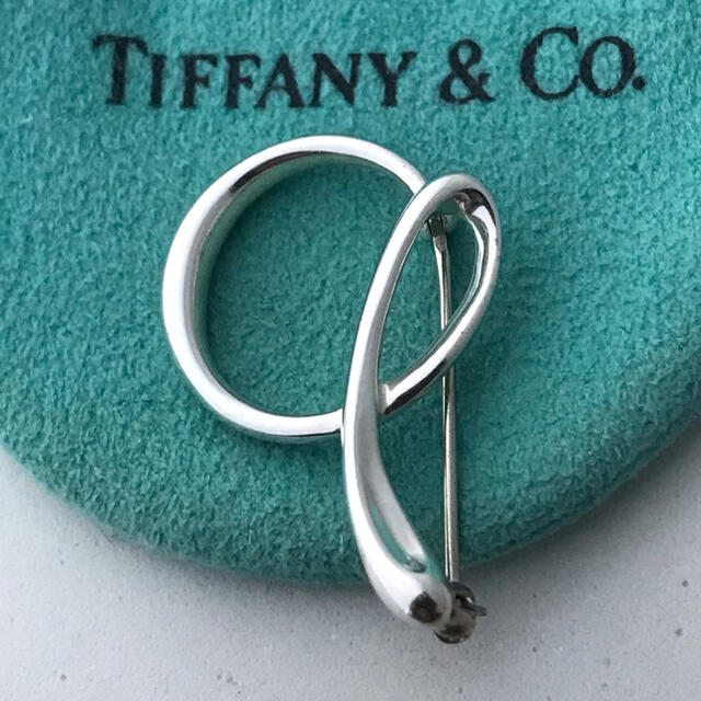 Tiffany K18YGイニシャルoブローチ希少美品