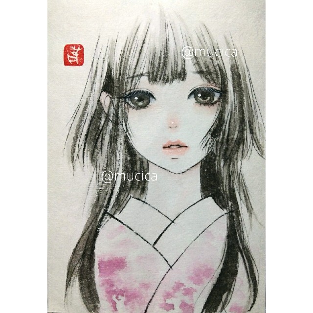 専用　手描きイラスト　肉筆原画　絵画　美人画