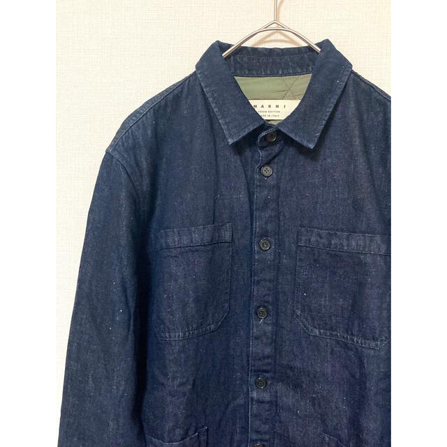 Marni(マルニ)のマルニ　デニムシャツジャケット　カバーオール　Gジャン　パデット　キルティング メンズのジャケット/アウター(Gジャン/デニムジャケット)の商品写真