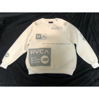 ルーカ(RVCA)のルーカRVCA ALL OVER RVCA CREW トレーナー 白 S(スウェット)