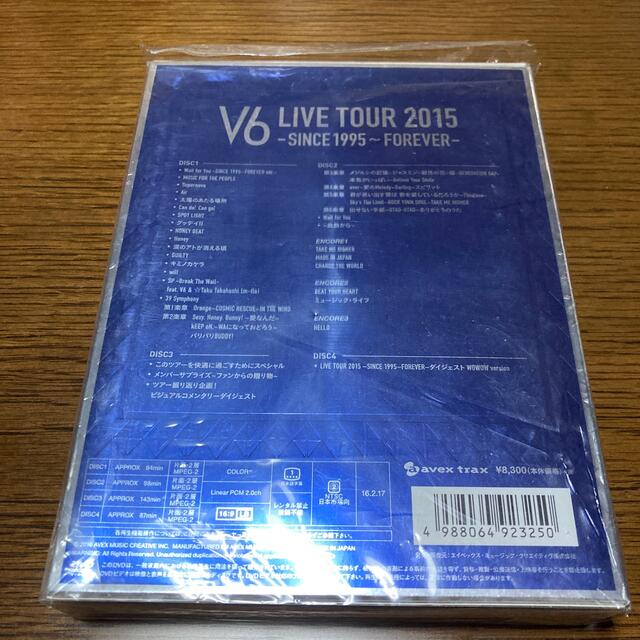 V6(ブイシックス)のLIVE　TOUR　2015　-SINCE　1995～FOREVER-（初回生産 エンタメ/ホビーのDVD/ブルーレイ(ミュージック)の商品写真