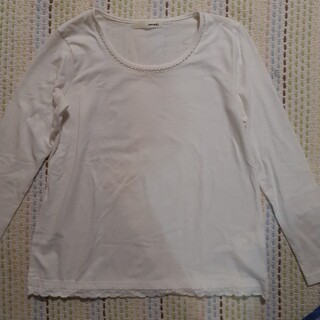 シューラルー(SHOO・LA・RUE)のシューラルー　衿　裾レース　長袖Tシャツ(Tシャツ(長袖/七分))