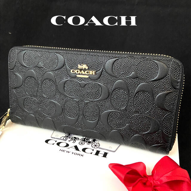 COACH(コーチ)のプレゼントにも❤️コーチ ラウンドジップ 長財布 エンボスドシグネチャー メンズのファッション小物(長財布)の商品写真