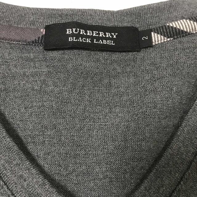 BURBERRY BLACK LABEL(バーバリーブラックレーベル)のBURBERRY BLACK LABEL 羊毛 ニット 長袖 Vネック メンズ メンズのトップス(ニット/セーター)の商品写真