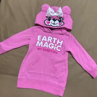 アースマジック(EARTHMAGIC)のEarthMagic パーカーワンピ 100(ワンピース)