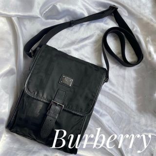 バーバリーブラックレーベル(BURBERRY BLACK LABEL)の美品《バーバリー ブラックレーベル》ショルダーバッグ ノバチェック ブラック(ショルダーバッグ)