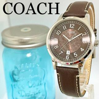 コーチ(COACH)の147 コーチ時計　メンズ腕時計　シグネチャー柄　ブラウン　人気　デイト(腕時計(アナログ))