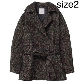 ステュディオス(STUDIOUS)の【ブラックサイズ:2】clane MIX LOOP TWEED BOX COAT(ロングコート)