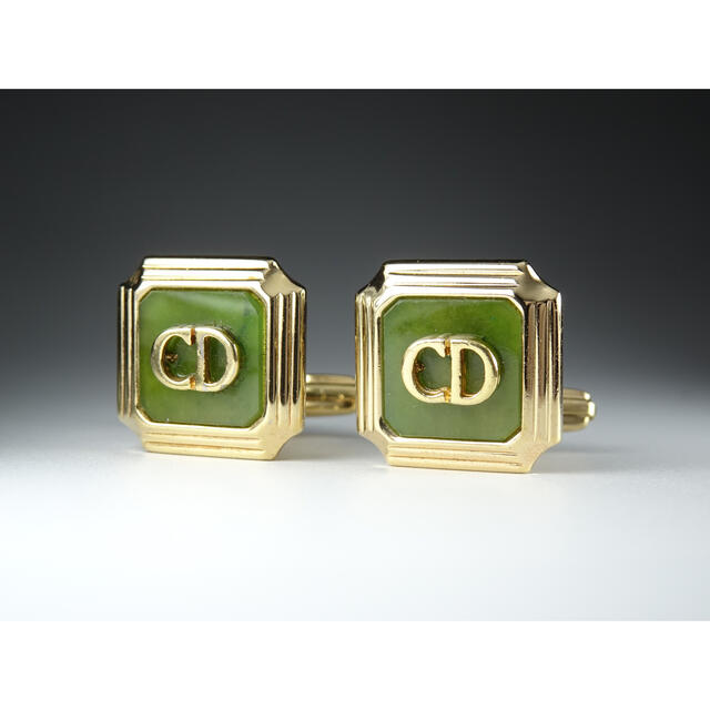 Christian Dior(クリスチャンディオール)のディオール　ジェイド　ゴールド　カフス　カフリンクス　ＣＤ メンズのファッション小物(カフリンクス)の商品写真