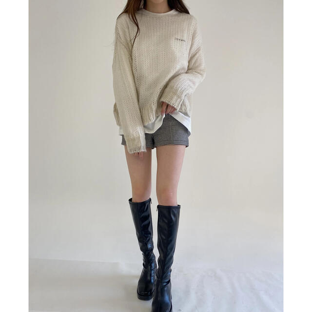 【paper moon 】mohair loose knit  （ivory）
