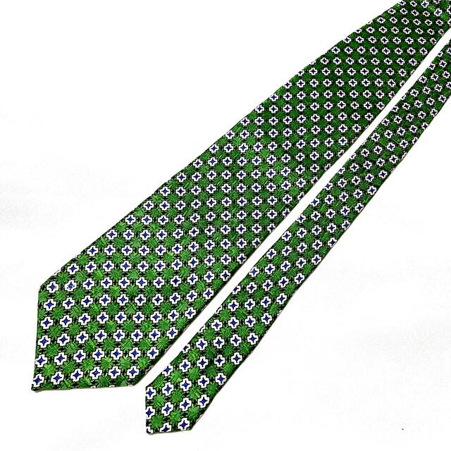 【美品】ジバンシー ネクタイ シルク 総柄 グリーン 緑 イタリア製