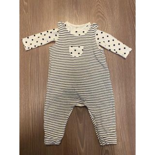 プチバトー(PETIT BATEAU)のプチバトー　ロンパース×肌着セット(ロンパース)