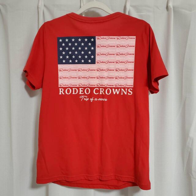 RODEO CROWNS(ロデオクラウンズ)のRODEOCROWN 赤 アメリカン VネックTシャツ ロデオクラウンズ レッド レディースのトップス(Tシャツ(半袖/袖なし))の商品写真