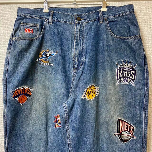 2022公式店舗 UNK DENIM ワイド デニム バルーン パンツ NBA 刺繍