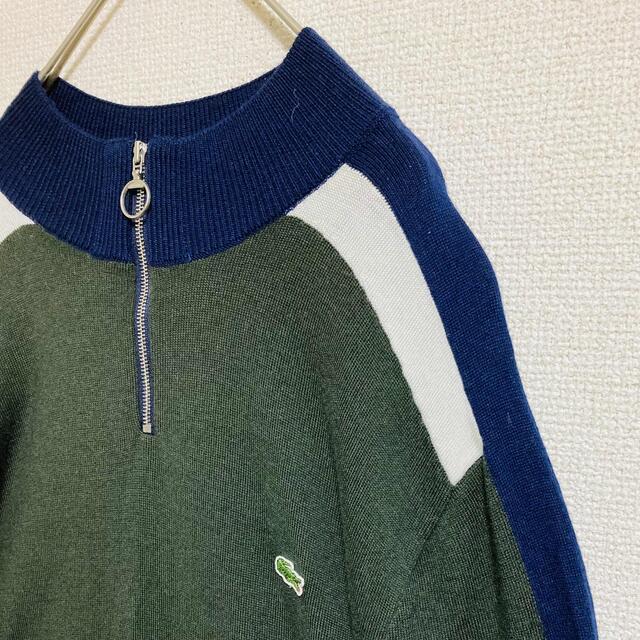 LACOSTE(ラコステ)のLACOSTE ハーフジップニットセーター薄手⭐️フランス製/ウール100良品 メンズのトップス(ニット/セーター)の商品写真