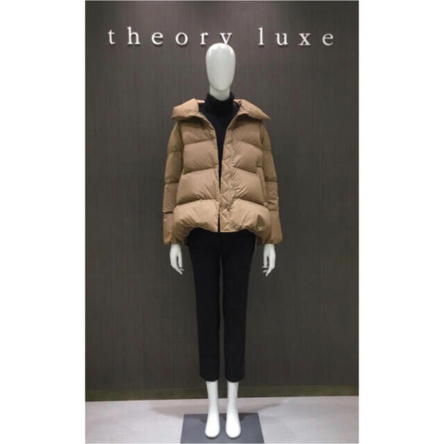 極美品✨Theory セオリーリュクス　ノーカラーライトダウンコートベージュ　L