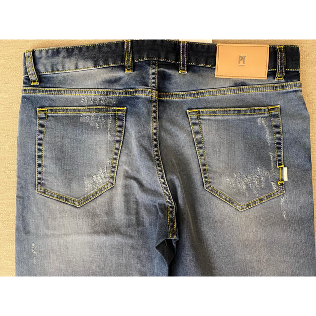 新品 PTtorino SWING ダメージ クラッシュ ストレッチデニム 33