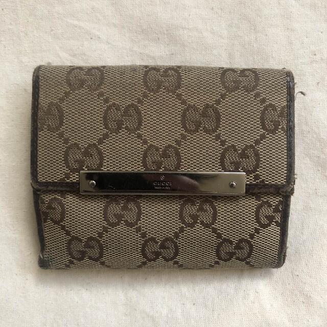 Gucci(グッチ)のGUCCI グッチ Wホック二つ折り財布 ベージュ　ブラウン レディースのファッション小物(財布)の商品写真