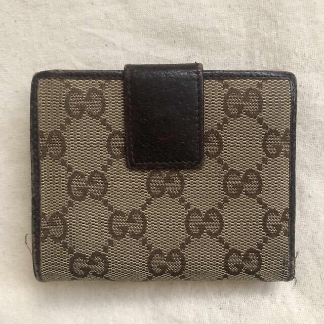 Gucci(グッチ)のGUCCI グッチ Wホック二つ折り財布 ベージュ　ブラウン レディースのファッション小物(財布)の商品写真