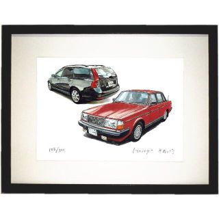 ボルボ(Volvo)のGC-473ボルボ240GL/V50限定版画サイン額装作家平右ヱ門(絵画/タペストリー)