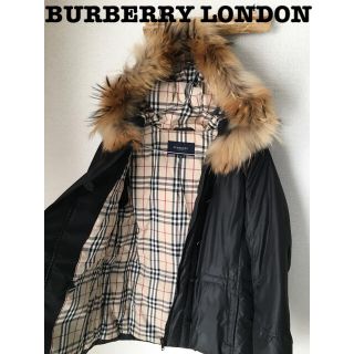 バーバリー(BURBERRY)のBURBERRY LONDON リアルファー　ノバチェック　ダウンコート(ダウンジャケット)