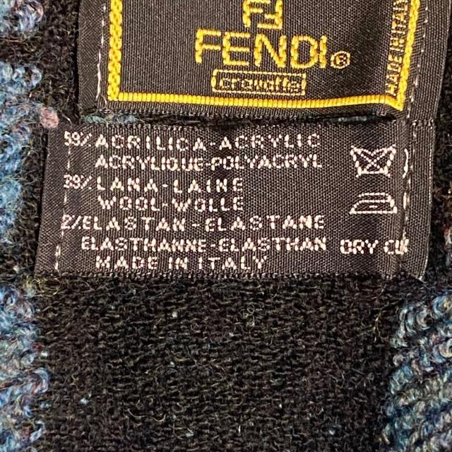 FENDI(フェンディ)のフェンディ マフラー - ブルーグリーン×黒 レディースのファッション小物(マフラー/ショール)の商品写真