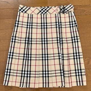 バーバリーブルーレーベル(BURBERRY BLUE LABEL)のバーバリー ノバチェック プリーツスカート ベージュ 40サイズ(ひざ丈スカート)