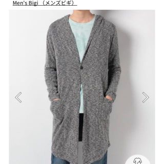 メンズビギ(MEN'S BIGI)のメンズビギ　collective フード付き　ロングカーディガン　グレー(カーディガン)