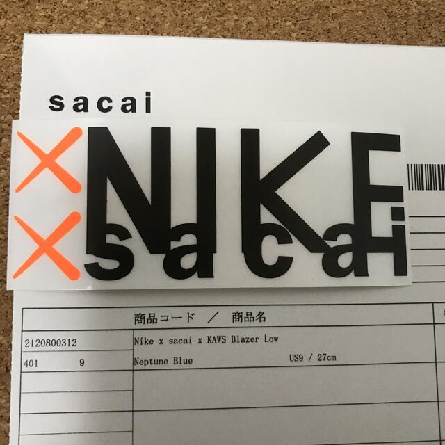sacai(サカイ)のsacai × KAWS × Nike Blazer Low Blue US9  メンズの靴/シューズ(スニーカー)の商品写真