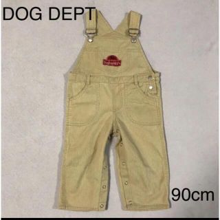 ドッグデプト(DOG DEPT)のDog Dept Kid's ベージュヒッコリーデニムオーバーオール サロペット(パンツ/スパッツ)