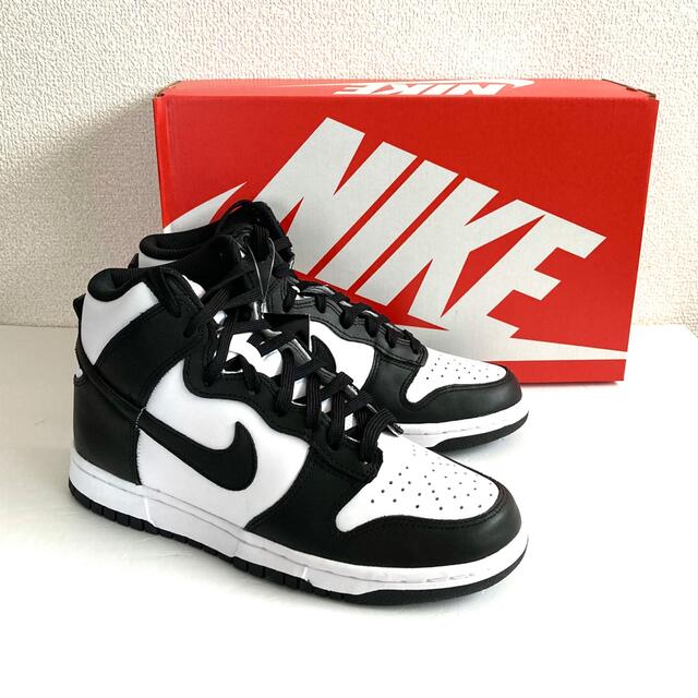 新品 NIKE ウィメンズ DUNK HIGH パンダ 白黒 24.5cm 【国内在庫】 NIKE DUNK ナイキ パンダ 白黒 24.5cm HIGH スニーカー