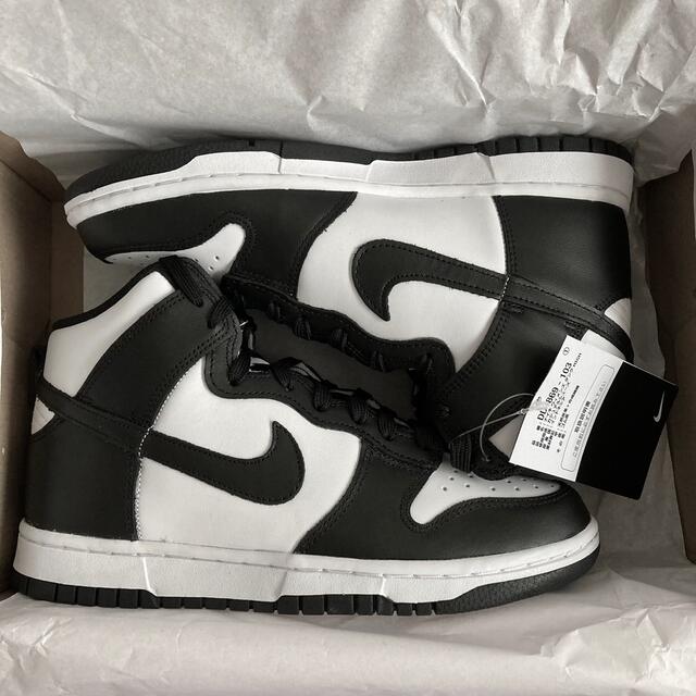 新品 NIKE ウィメンズ DUNK HIGH パンダ 白黒 24.5cm 【国内在庫】 NIKE DUNK ナイキ パンダ 白黒 24.5cm HIGH スニーカー