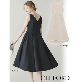 セルフォード(CELFORD)の希少サイズ【新品未着用タグ付き】CELFORD フィット&フレアタックワンピース(ひざ丈ワンピース)