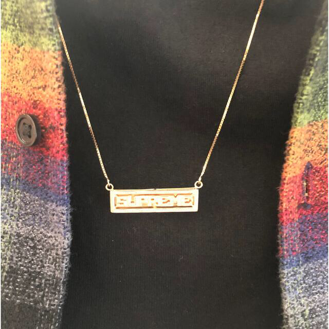 Supreme Name Plate 14K Gold Pendantネックレス