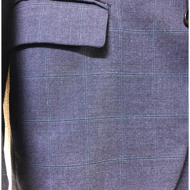 GU(ジーユー)のGU  チェック　メンズ　スーツ　ネイビー　テーラードジャケット　パンツ メンズのスーツ(セットアップ)の商品写真