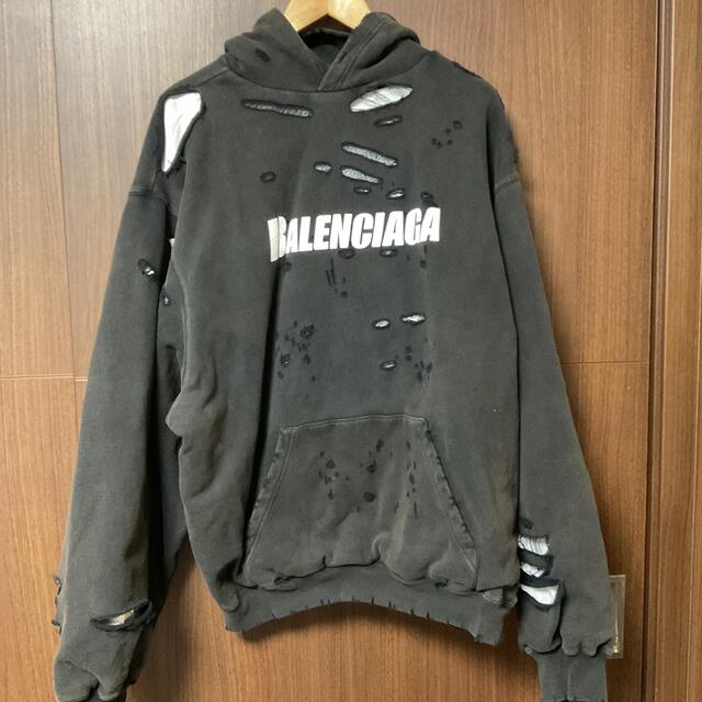 出産祝い Balenciaga ☆ Balenciaga バレンシアガ ・オーバーサイズ パーカー XXS 黒☆ パーカー 