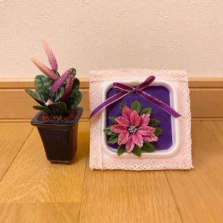 造花 置物 手作り(陶芸)