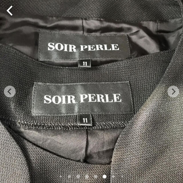 SOIR(ソワール)のSOIR PERLE ¥8.69万ロングジャケットのアンサンブルサイズ11号　L レディースのフォーマル/ドレス(礼服/喪服)の商品写真