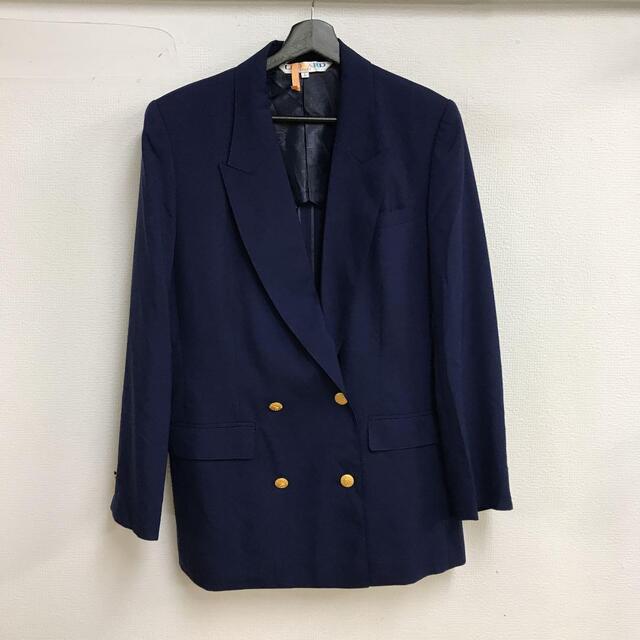 vintage LEONARD wool jacket navy クリーニング済テーラードジャケット