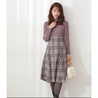 プロポーションボディドレッシング(PROPORTION BODY DRESSING)のチェックニットドッキングワンピース / 1211240101(ひざ丈ワンピース)