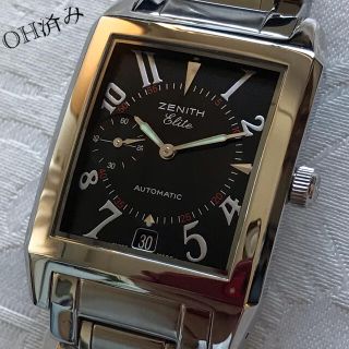 ゼニス(ZENITH)の【OH済】ゼニス　エリート　ZENITH  角型　レクタンギュラー　腕時計(腕時計(アナログ))