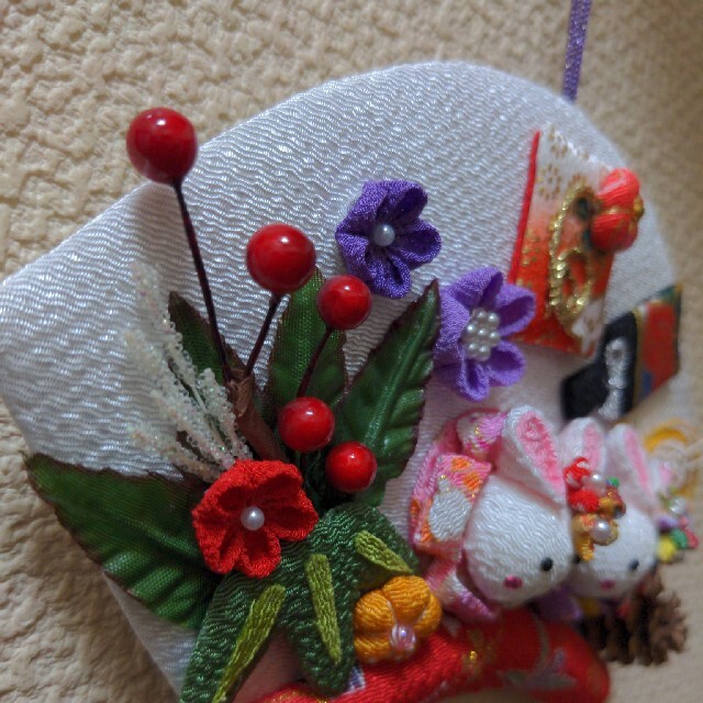 日本セール 【チャコ様】お正月飾りT ちりめんうさぎ ハンドメイド 置物 おもちゃ/人形