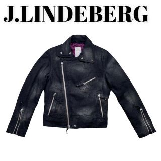 ジェイリンドバーグ(J.LINDEBERG)のジェイリンドバーグ　ライダースジャケット　ラメ加工　コットン　キルティング(ライダースジャケット)