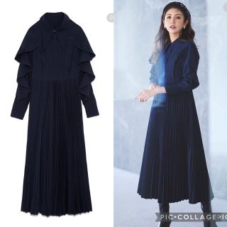 SNIDEL 美香 CELFORD ラッフルスリーブプリーツワンピース